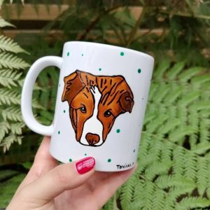 Taza pintada a mano perrito